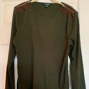Ralph Lauren Long Sleeve Tee w/ Zipper Shoulders